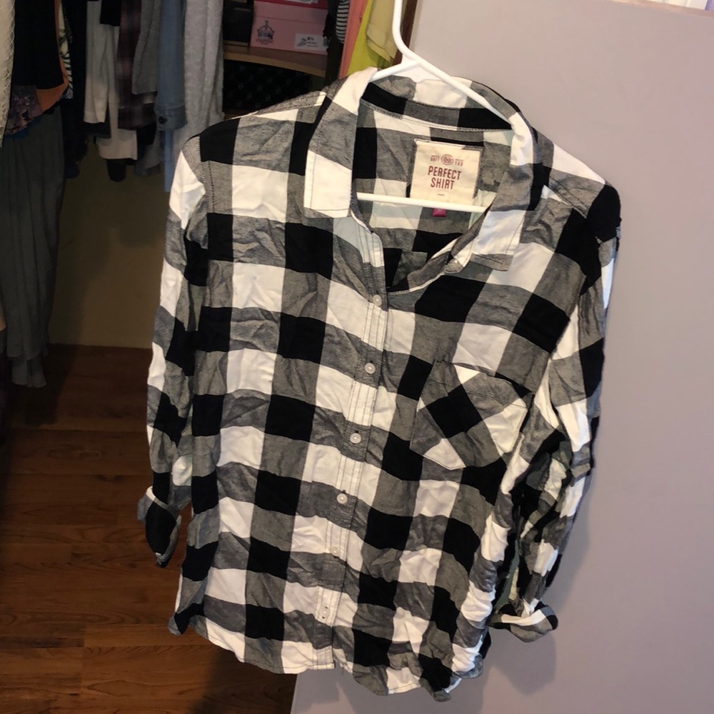 flannel never worn, fits like a large